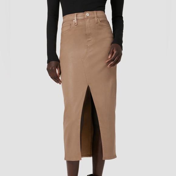 Hudson Jeans Dresses & Skirts - Hudson reconstruction Jean shirt in coated hot chocolate